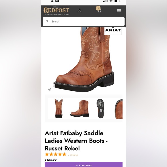 Ariat Round Toe Western Boots - Picture 1 of 6